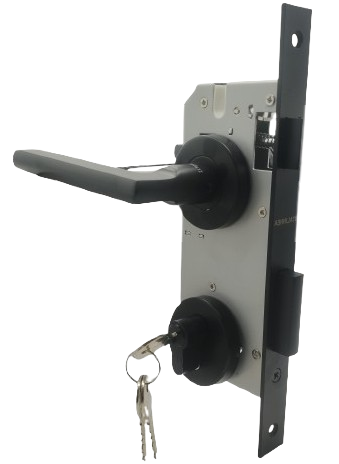 PUERTA PRINCIPAL IZQUIERDA: Manilla 855 Izquierda, Cerradura Seguridad y Cilindro Llave/Llave (Asia)