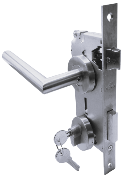 PUERTA PRINCIPAL IZQUIERDA: Manilla 809 Izquierda, Cerradura Seguridad y Cilindro Llave/Llave (Asia)