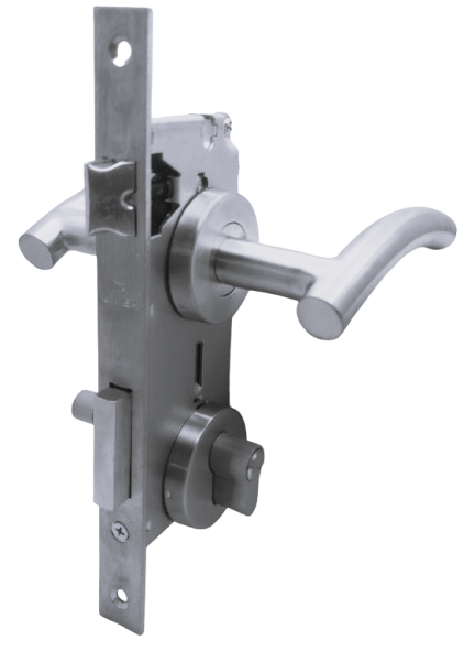 BAÑO: Par Manillas 807, Cerradura y Cilindro c/seguro Emergencia (Asia)