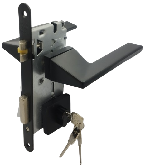 SEGURIDAD LLAVE/LLAVE: Par Manillas 4130 Black Pearl Cerradura Seguridad y Cilindro Llave/Llave AGB (Italia)