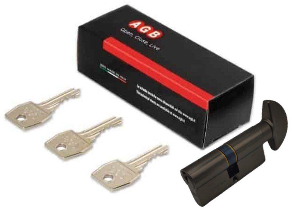 CILINDRO SEGURO MANUAL SERIE 600 (LLAVE / SEG MANUAL) CENT 60mm GRAFITO AMAESTRABLE E IGUALABLE (ITALIA)