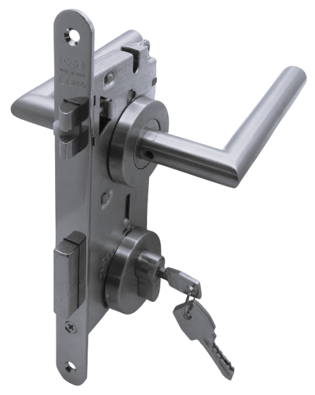 SEGURIDAD LLAVE/LLAVE: Par Manillas 809, Cerradura Seguridad y Cilindro Llave/Llave AGB (Italia)