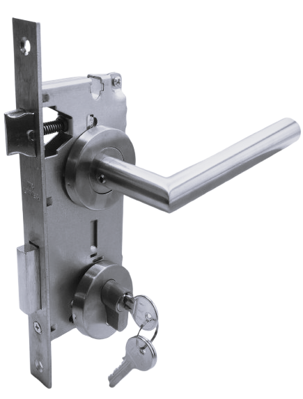 PUERTA PRINCIPAL DERECHA: Manilla 809 Derecha, Cerradura Seguridad y Cilindro Llave/Llave (Asia)