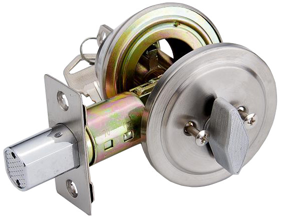 CERRADURA CILINDRICA ADICIONAL REF. 7302 LLAVE EXTERIOR-SEGURO MANUAL INTERIOR