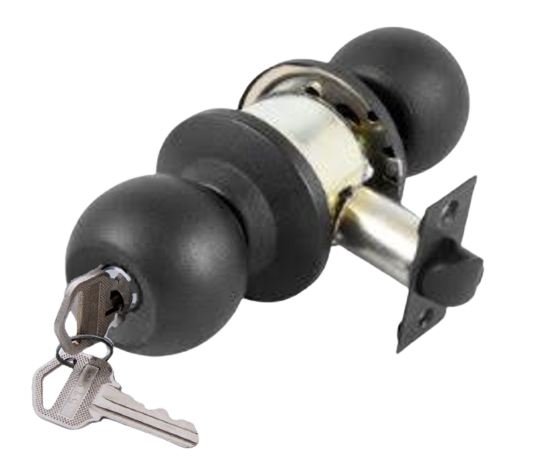 CERRADURA CILINDRICA POMO REF. 3877 DORMITORIO NEGRO